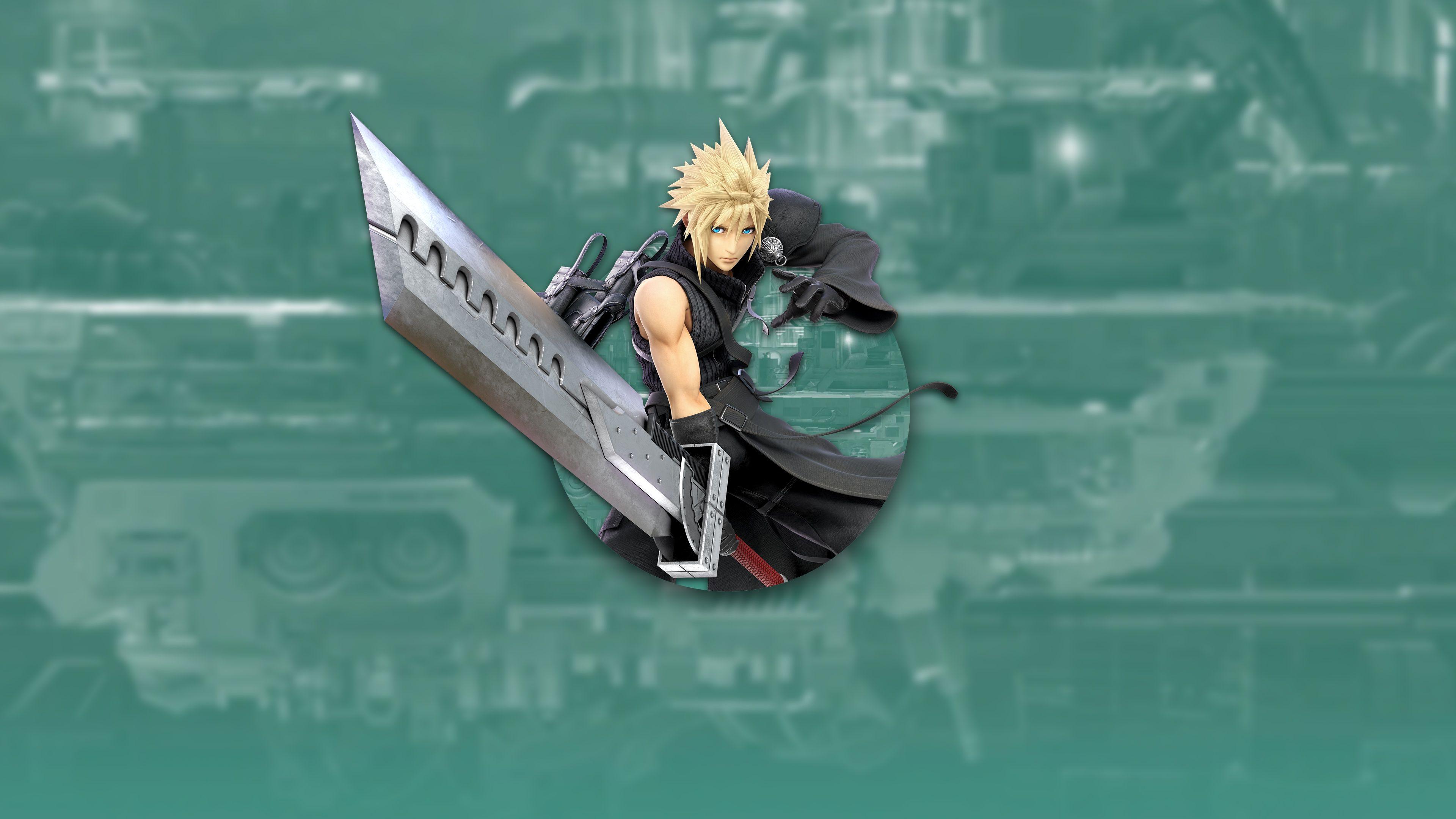 3840x2160 Super Smash Bros Ultimate Cloud Final Fantasy 7 Advent Children Outfit UHD 4K Wallpaper