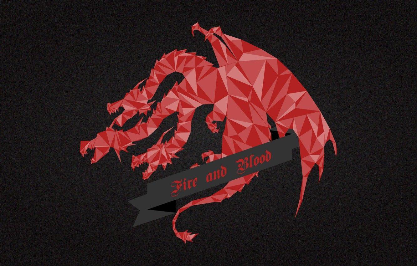 1332x850 Wallpaper red, dragon, A Song of Ice and Fire, Game of Thrones, House Targaryen, Fire and Blood image for desktop, section минимализм