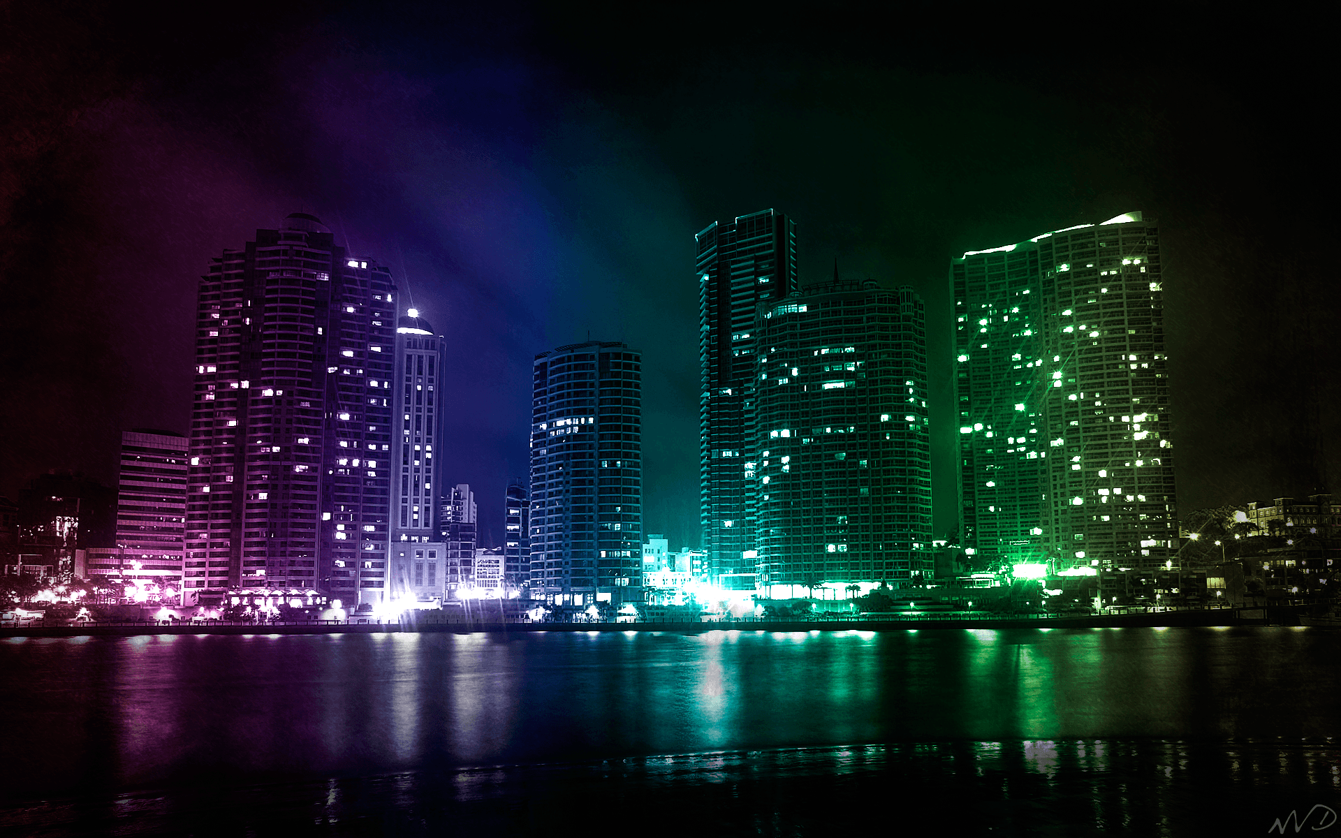 1920x1200 City Lights iPhone Wallpaper