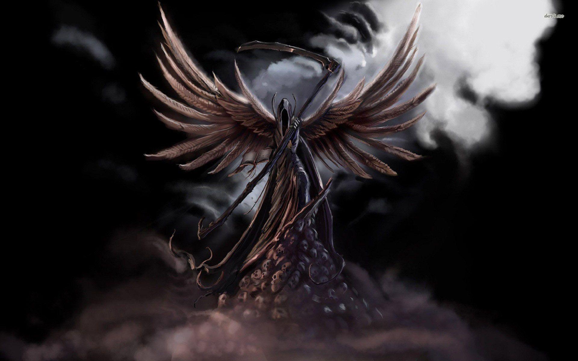 1920x1200 Drawn grim reaper angel wing and in color drawn grim reaper