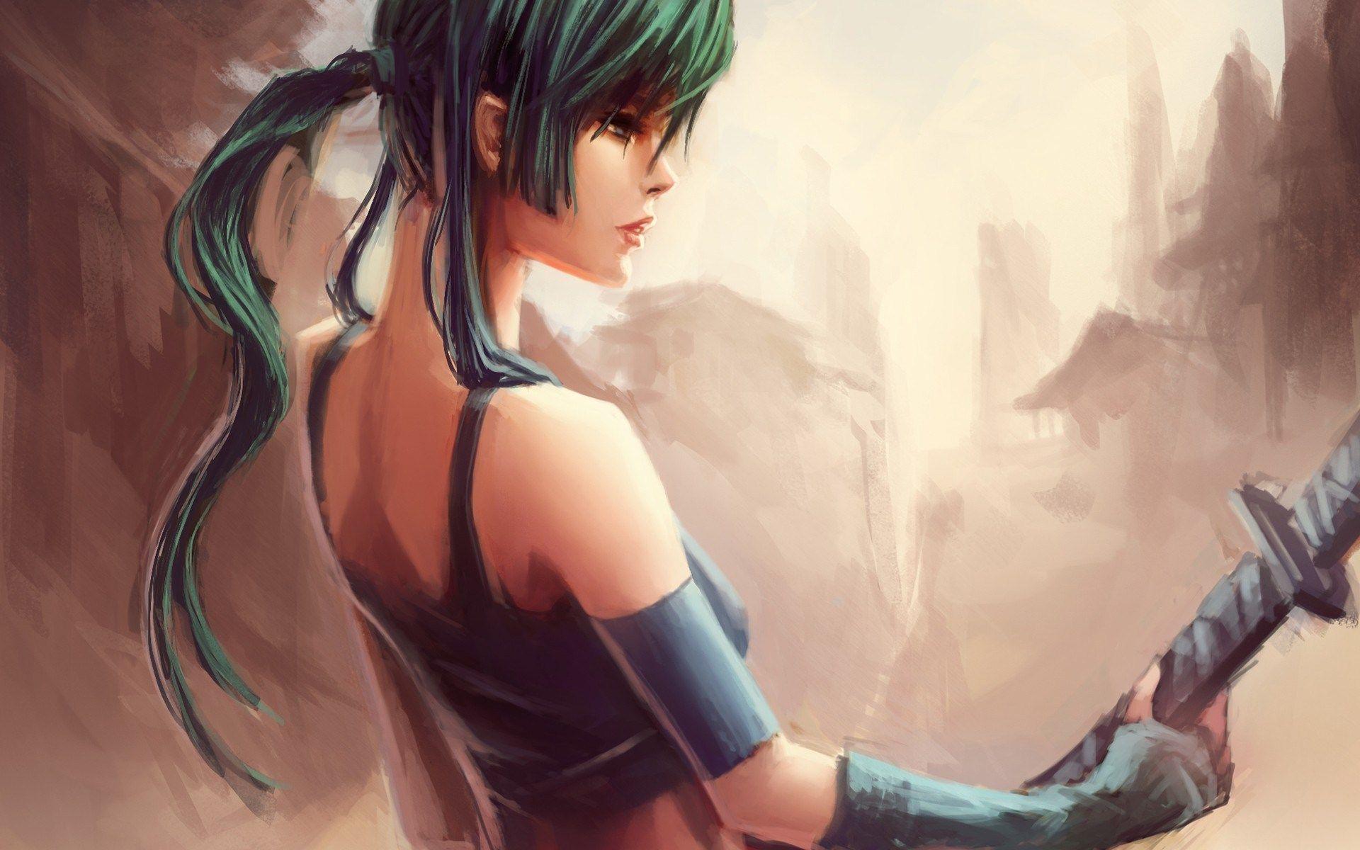 1920x1200 Artwork Sword Girl
