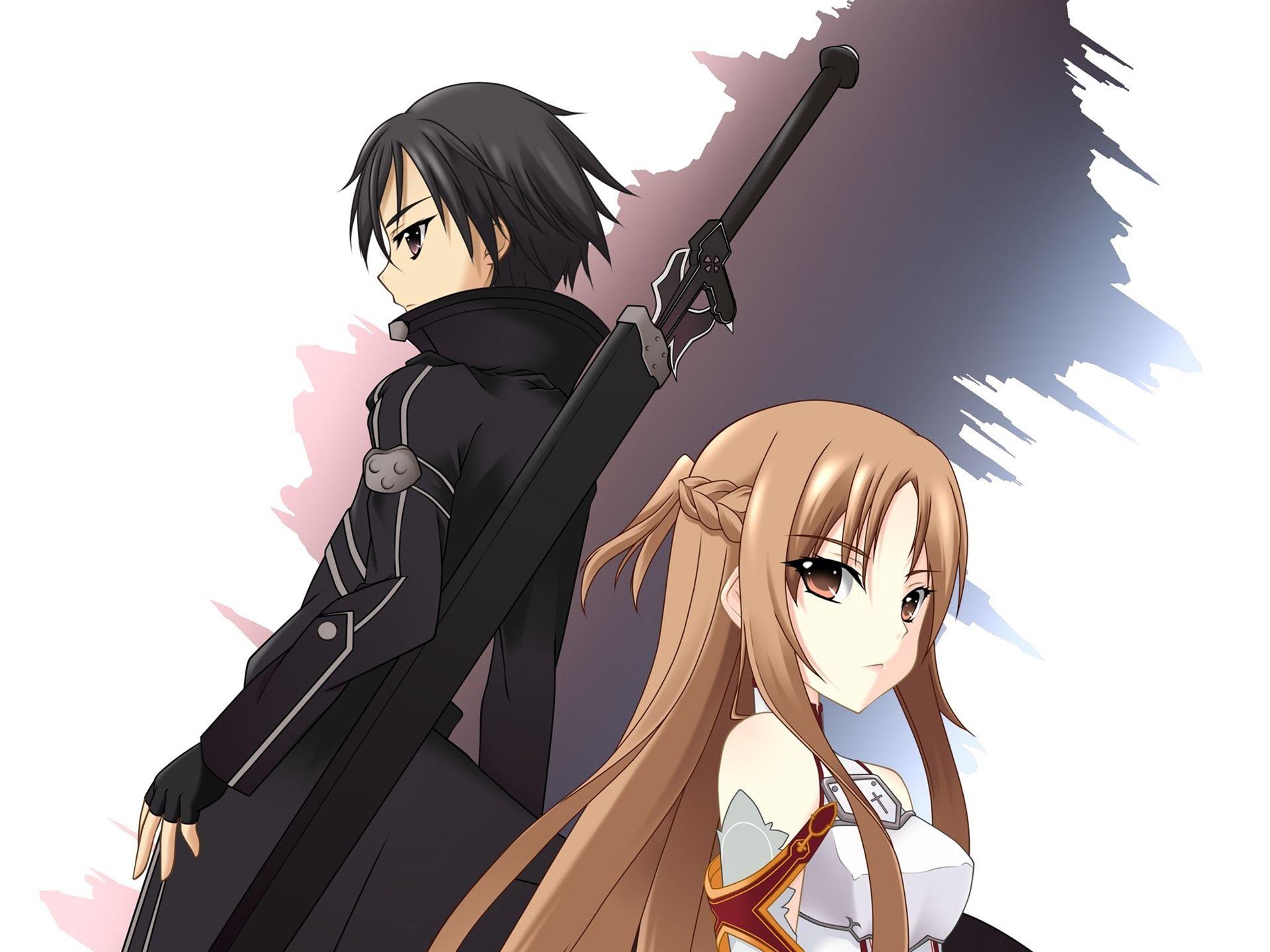 1920x1440 Wallpaper Anime girl and boy, sword 2560x1600 HD Picture, Image