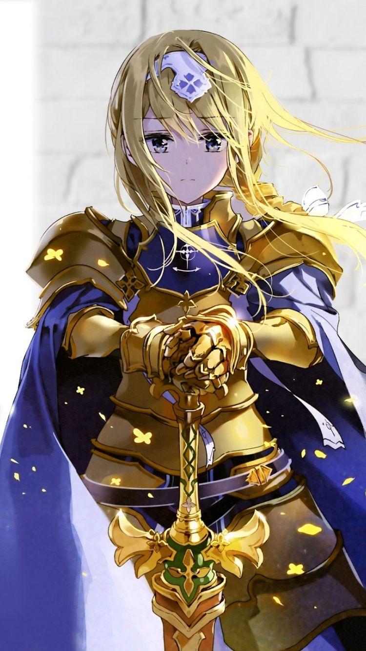 750x1334 Warrior, Anime Girl, Sword Art Online .