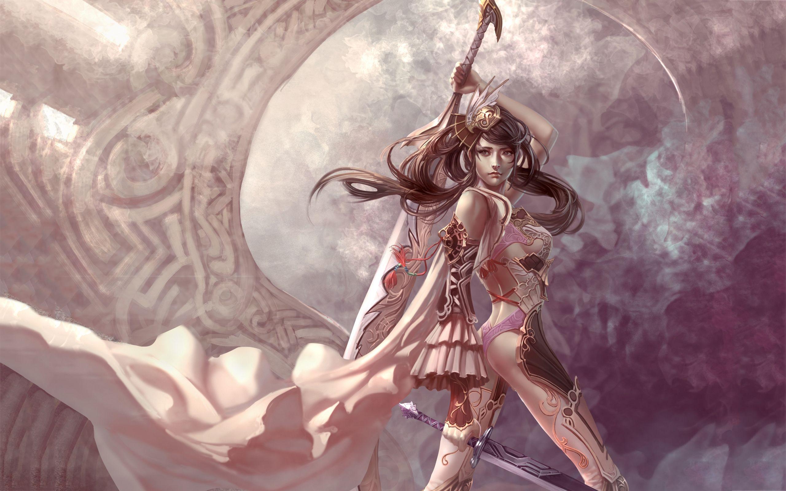 2560x1600 Artwork Sword Girl wallpaperx1600