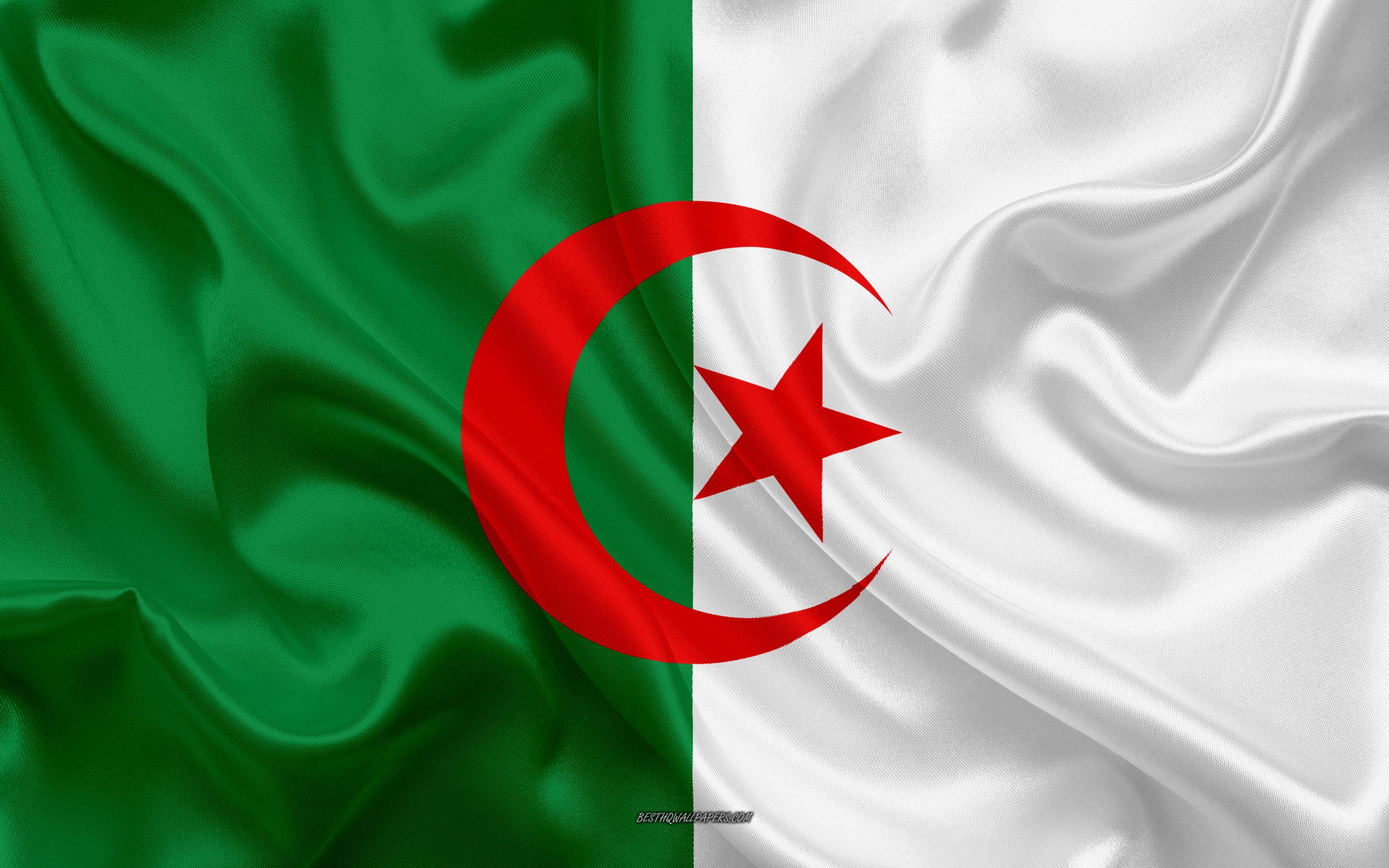 3840x2400 Download wallpaper Flag of Algeria, 4k, silk texture, Algeria flag, national symbol, silk flag, Algeria, Africa, flags of African countries for desktop with resolution 3840x2400. High Quality HD picture wallpaper