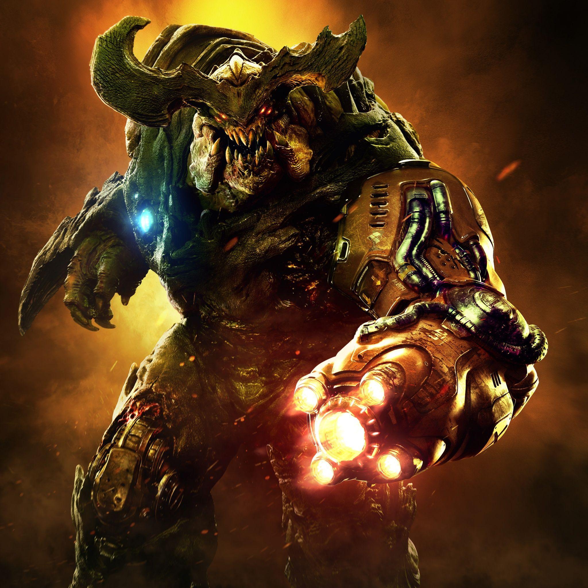 2048x2048 Doom 2016 Cyberdemon Monster Wallpaper in jpg format for free download
