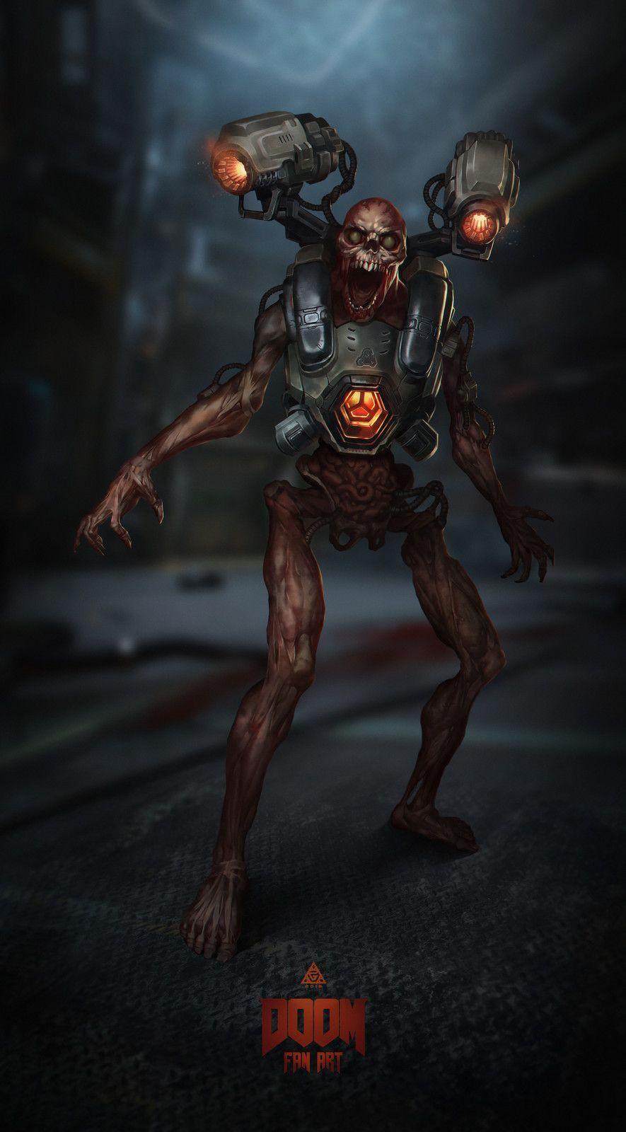 885x1600 Revenant, Anton Kuhtitskiy. Doom videogame, Doom game, Doom demons