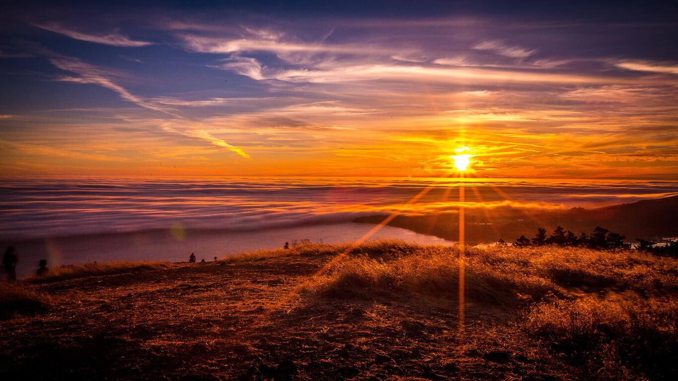 1366x768 Red Sky Morning Clouds Sunrise 1366x768 Resolution HD 4k Wallpaper, Image, Background, Photo and Picture