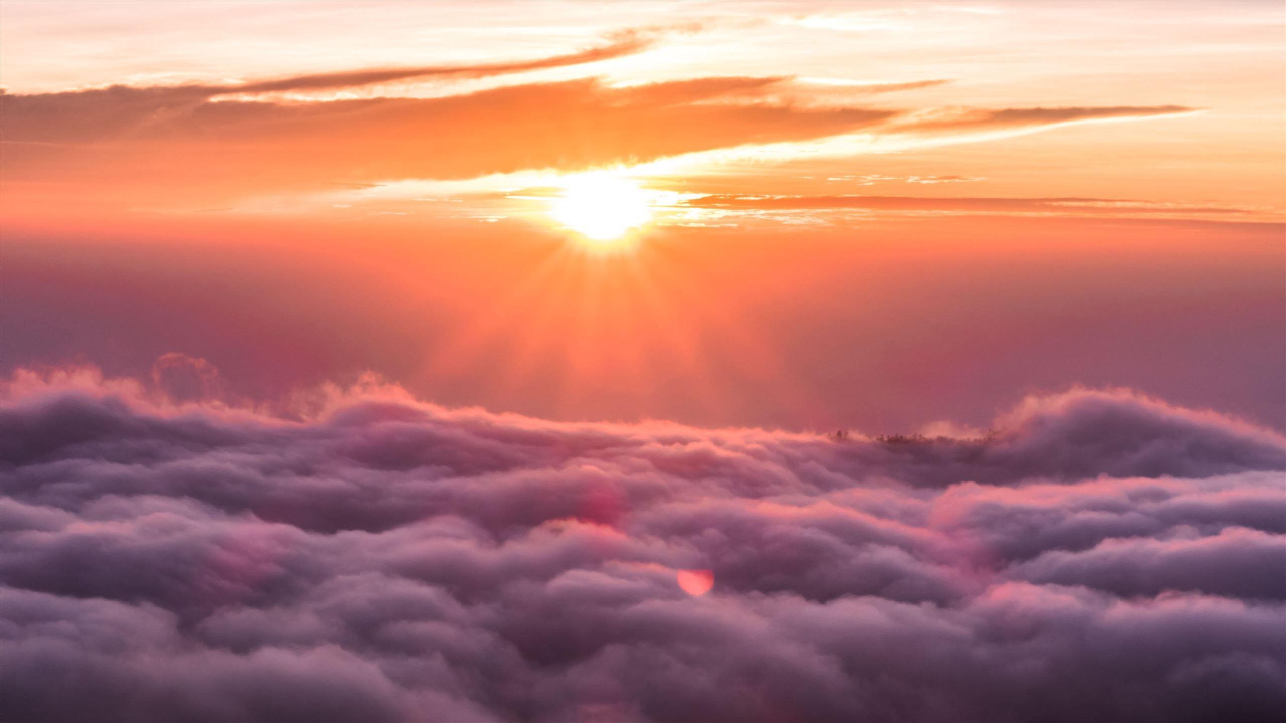 2560x1440 sunrise spectrum clouds 5k MacBook Air Wallpaper Download