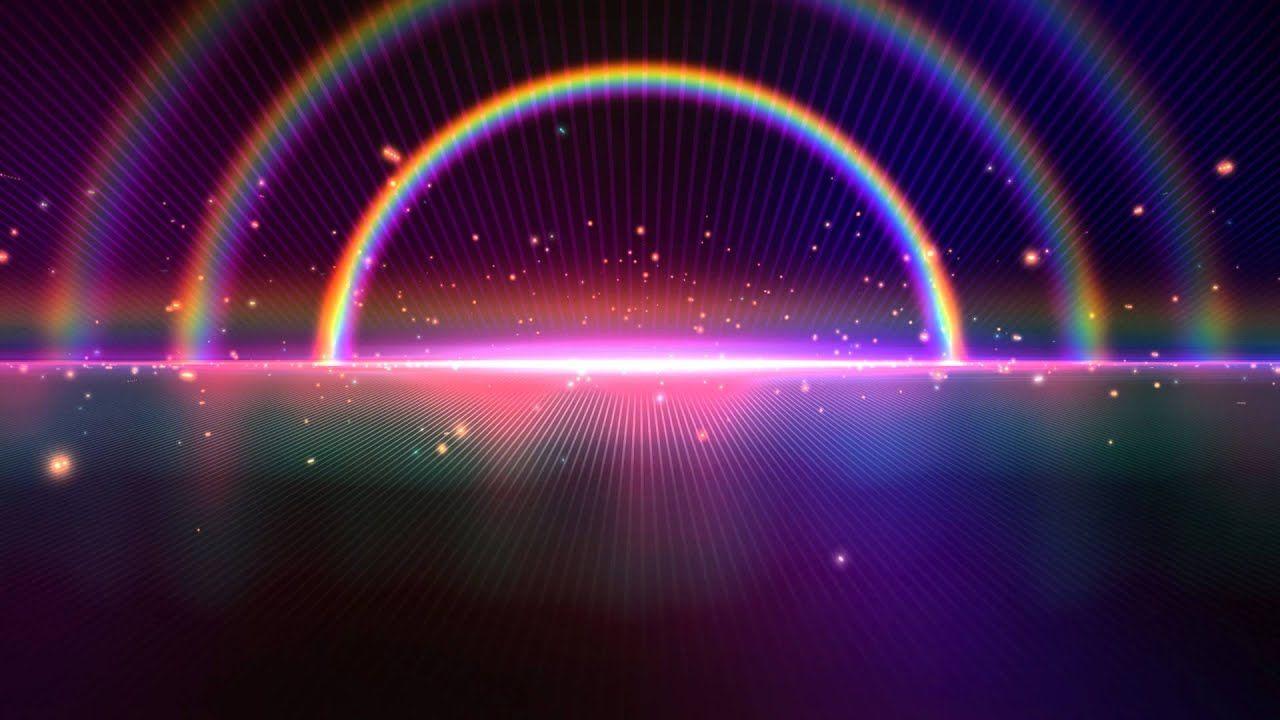 1280x720 4K Tripple Rainbow Sparkling Space Horizon Beautiful Wallpaper Background Video 2160p Animation