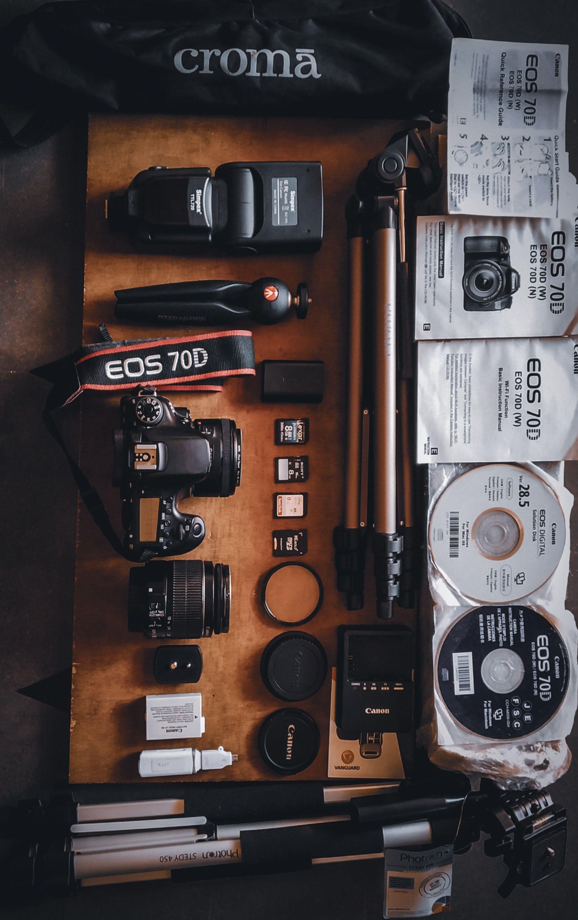 1926x3061 Black Canon Eos 70d and Tripod · Free