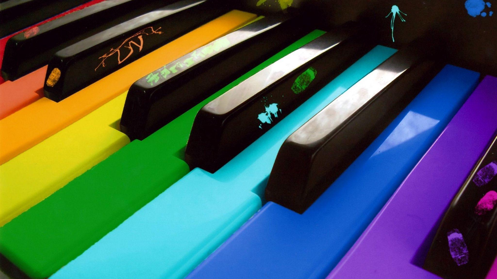 2048x1152 Download wallpaper 2048x1152 piano, colored, keys ultrawide monitor HD background