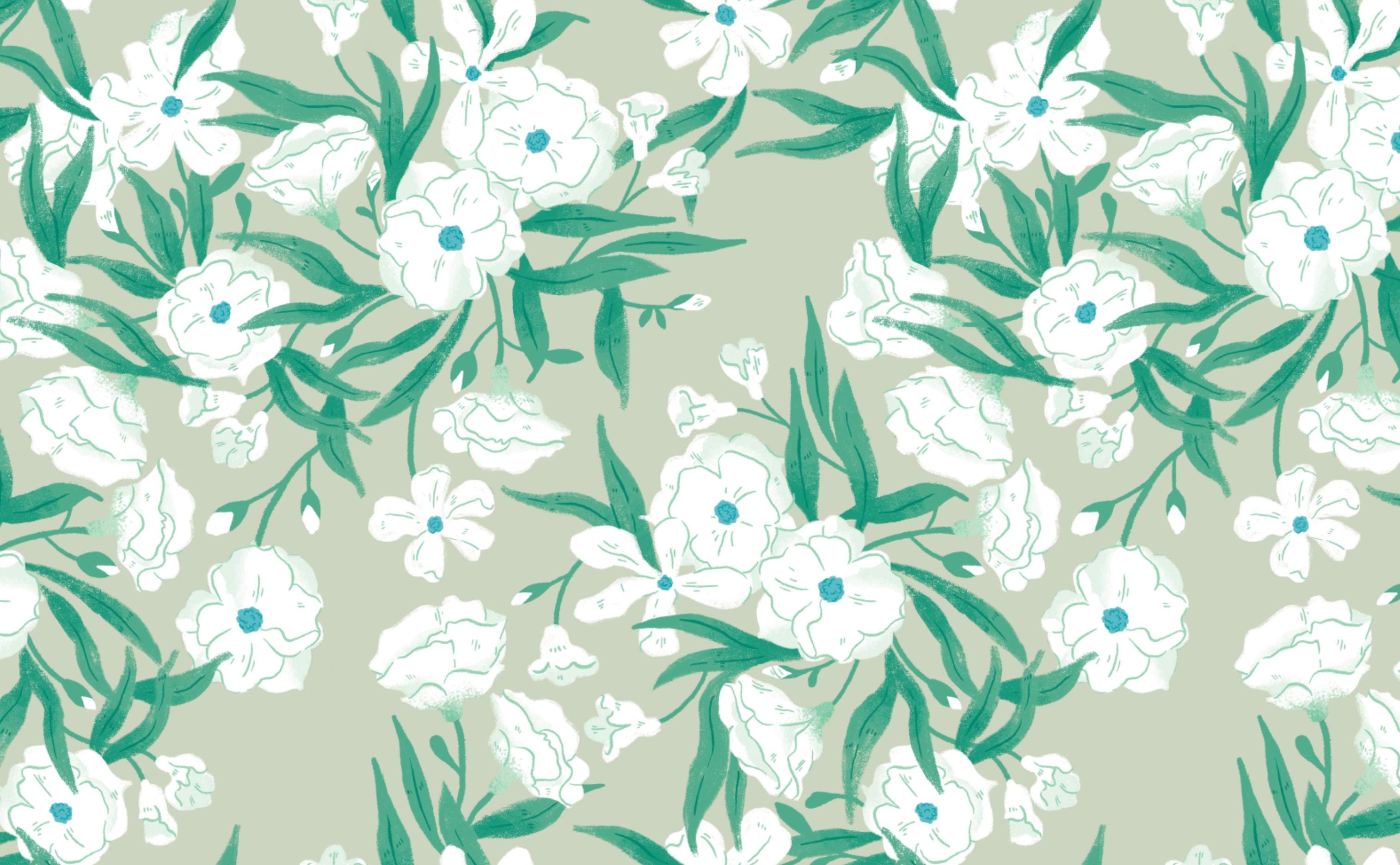 3028x1872 Floral Pattern Wallpaper for Walls