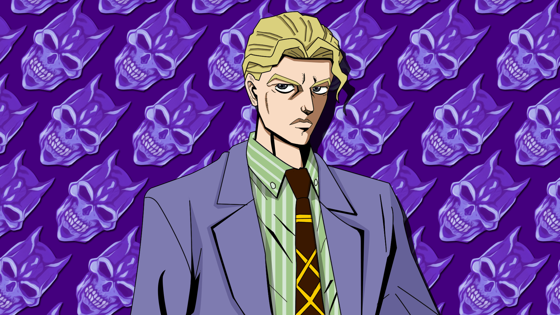1920x1080 Fanart Yoshikage Kira in Thus Spoke Kishibe Rohan Anime Style