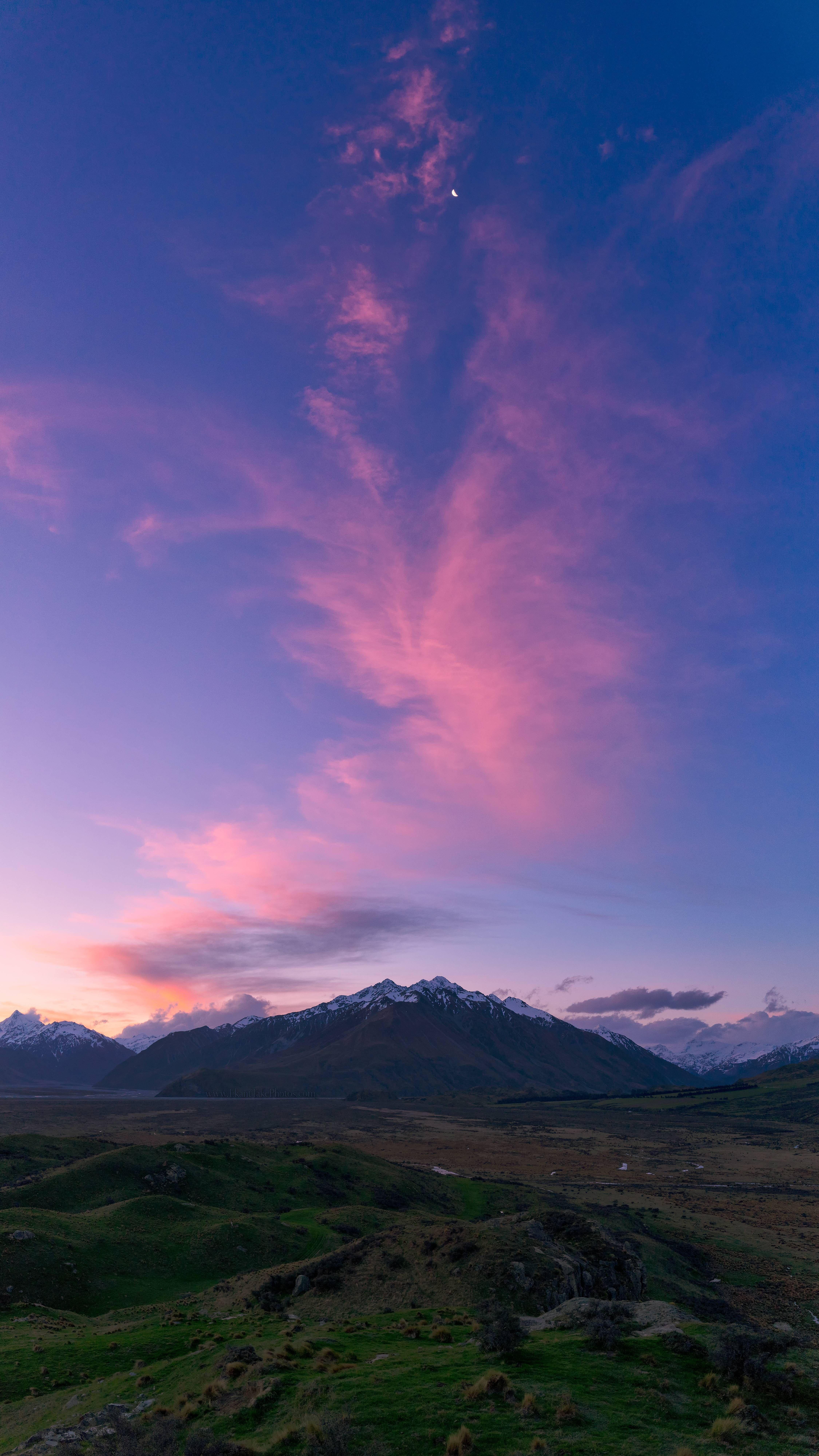 4499x8000 A beautiful sunset at Mount Sunday Canterbury New Zealand last night known as the location for Edora. Sky aesthetic, Nature photography, Nature wallpaper