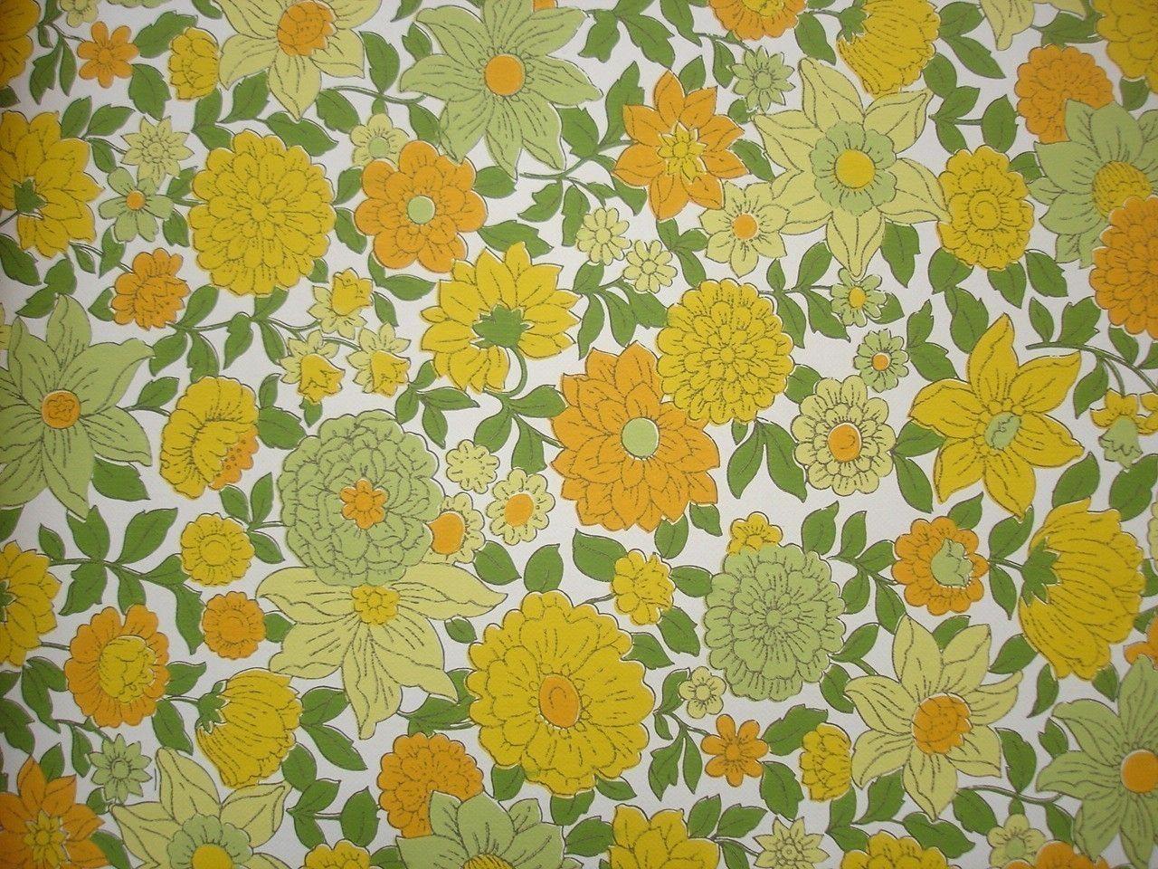 1280x960 1940's 1950's Vintage Wallpaper Border and Red Kitchen Floral