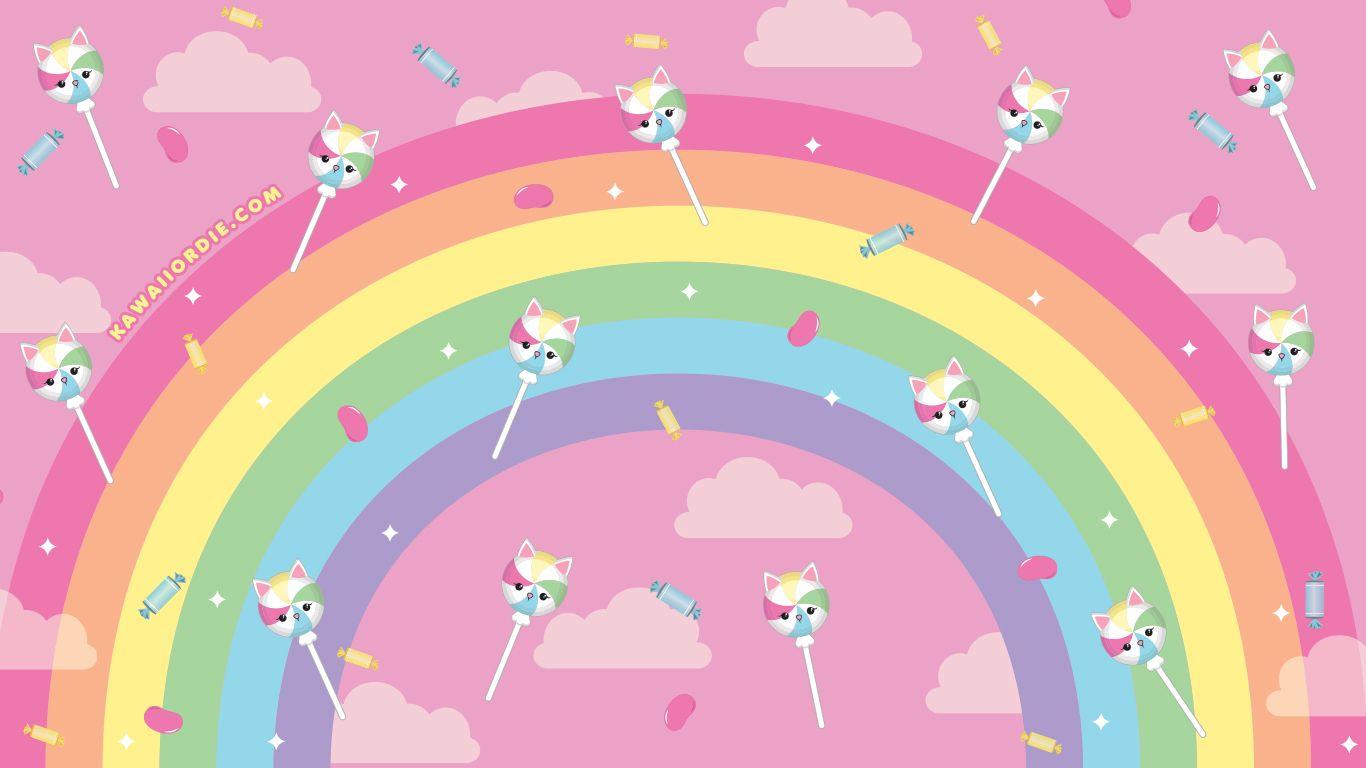1366x768 Kawaii Candy Wallpaper