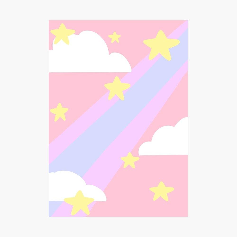 1000x1000 Kawaii Pastel Background Poster