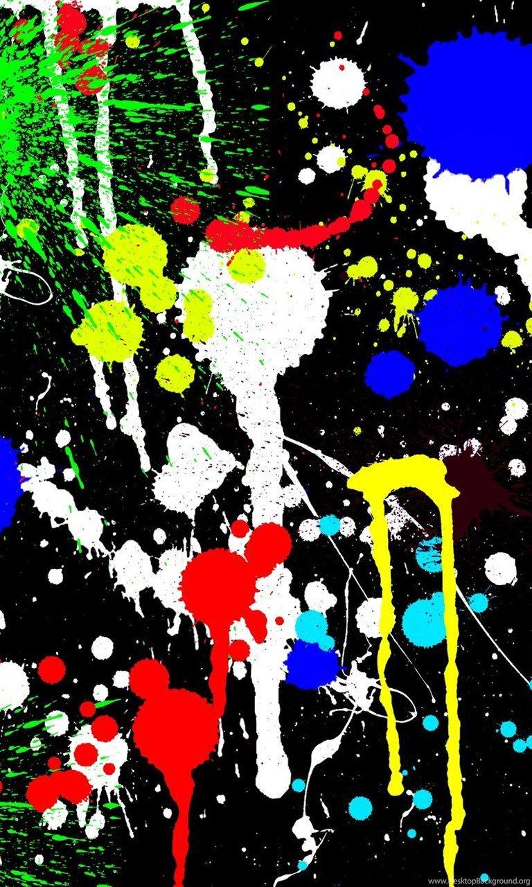 768x1280 Neon Paint Splatter Desktop Background Desktop Background