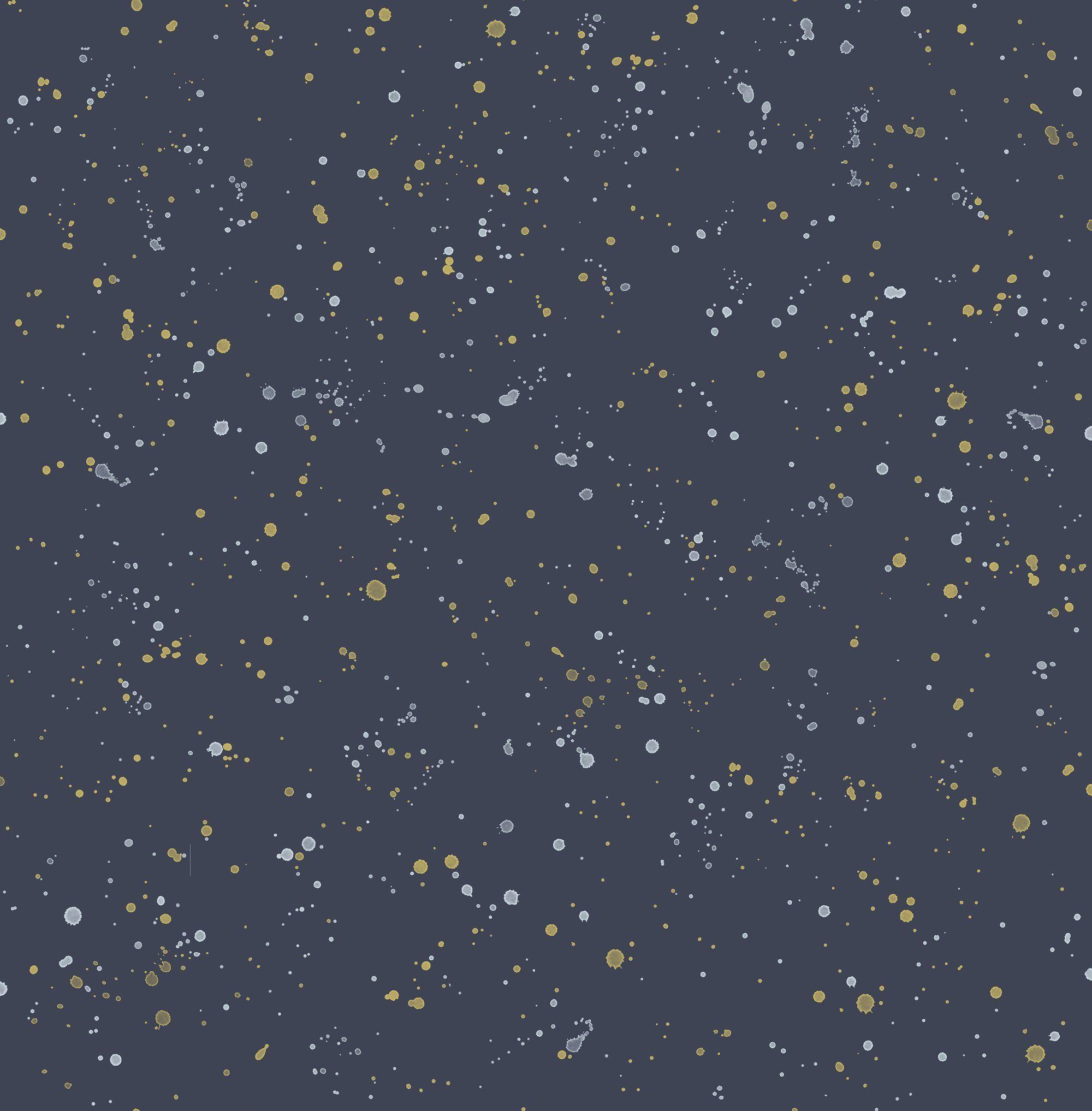 2000x2035 Paint Splatter Wallpaper in Navy and Metallic Gold from the Day Dreame
