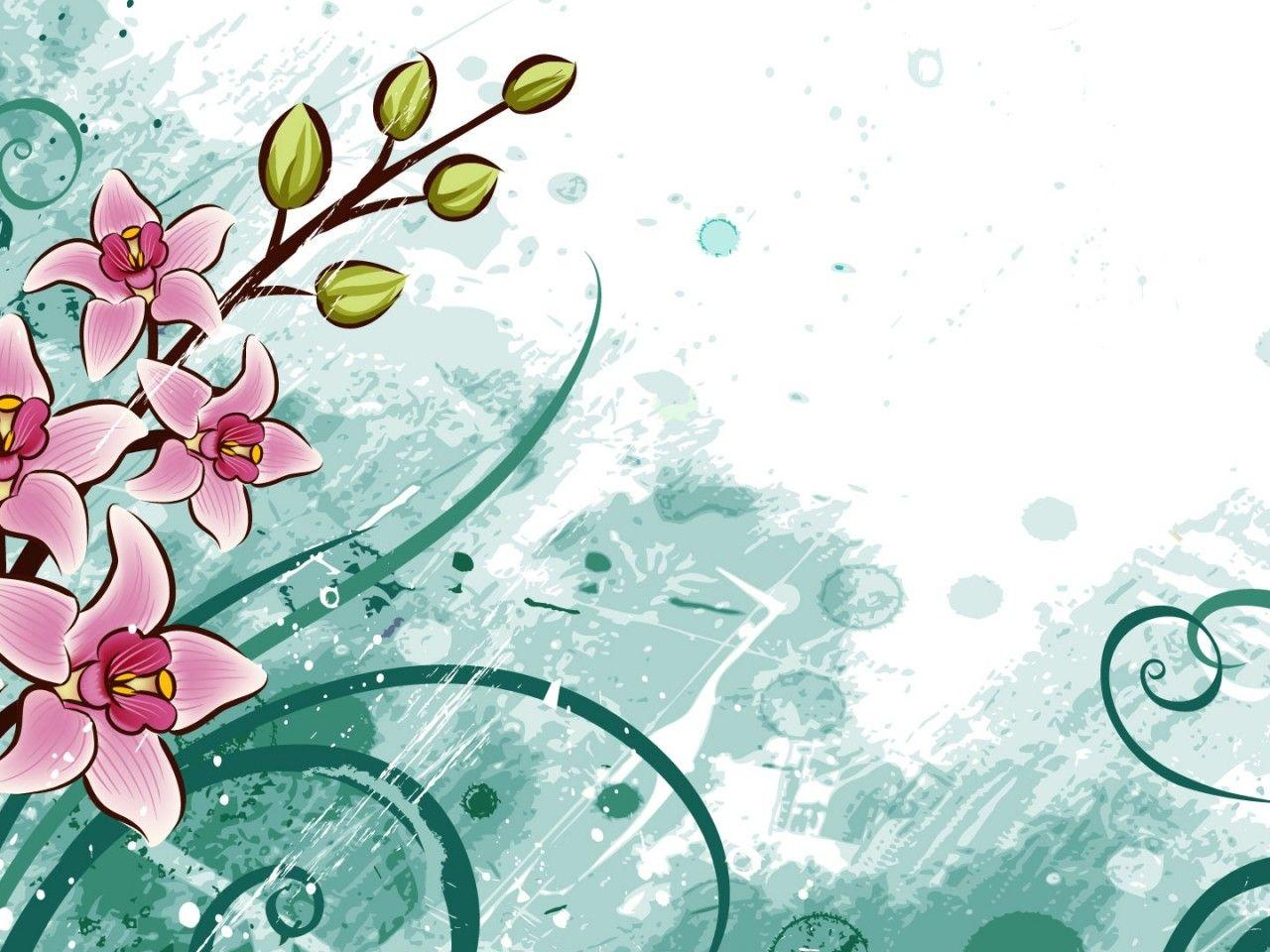 1280x960 The Real Cartoon: Pink Flower Cartoon Wallpaper