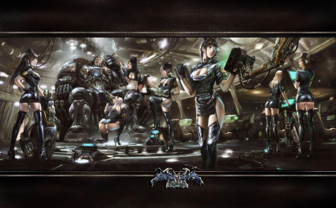 1127x700 Fantasy girls girl machette machine robot cyborg war abstract wallpaperx2500