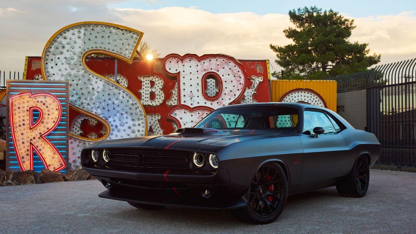 1366x768 Matte Black Dodge Challenger 1366x768 Resolution HD 4k Wallpaper, Image, Background, Photo and Picture