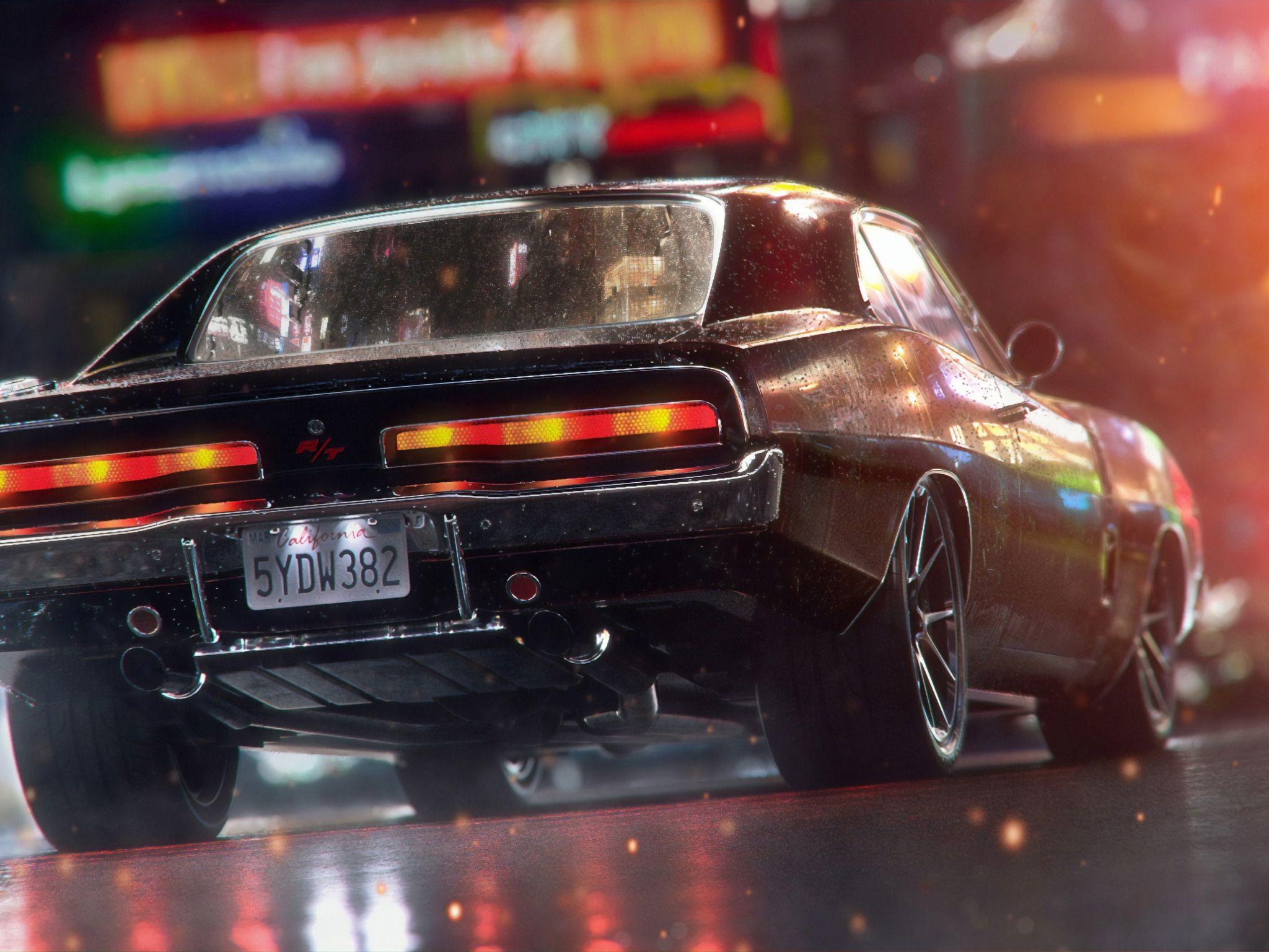 2048x1536 Wallpaper 4k Black Challenger Rt Rear 4k Wallpaper, Artstation Wallpaper, Cars Wallpaper, Dodge Challenger Wallpaper, Hd Wallpaper