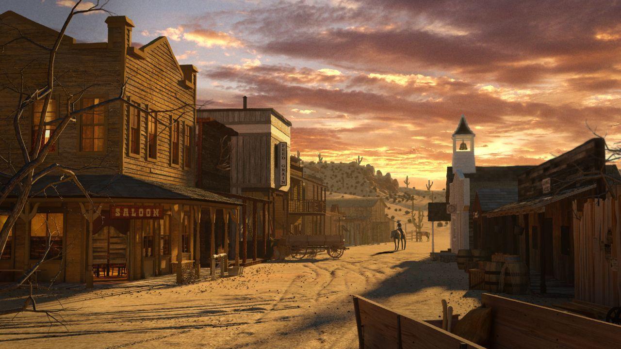 1280x720 Western ScenesD Art & Learning: Western Scene Update. Old west saloon, Old west town, Western artwork