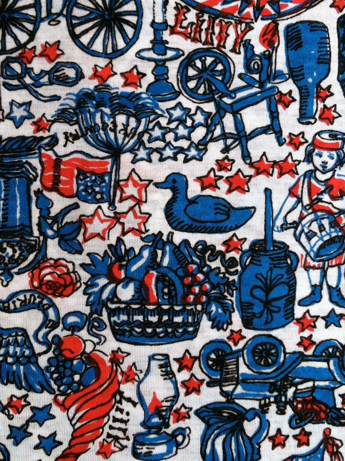 1195x1600 Vintage Lilly Pulitzer Print Americana Bicentennial Red White Blue