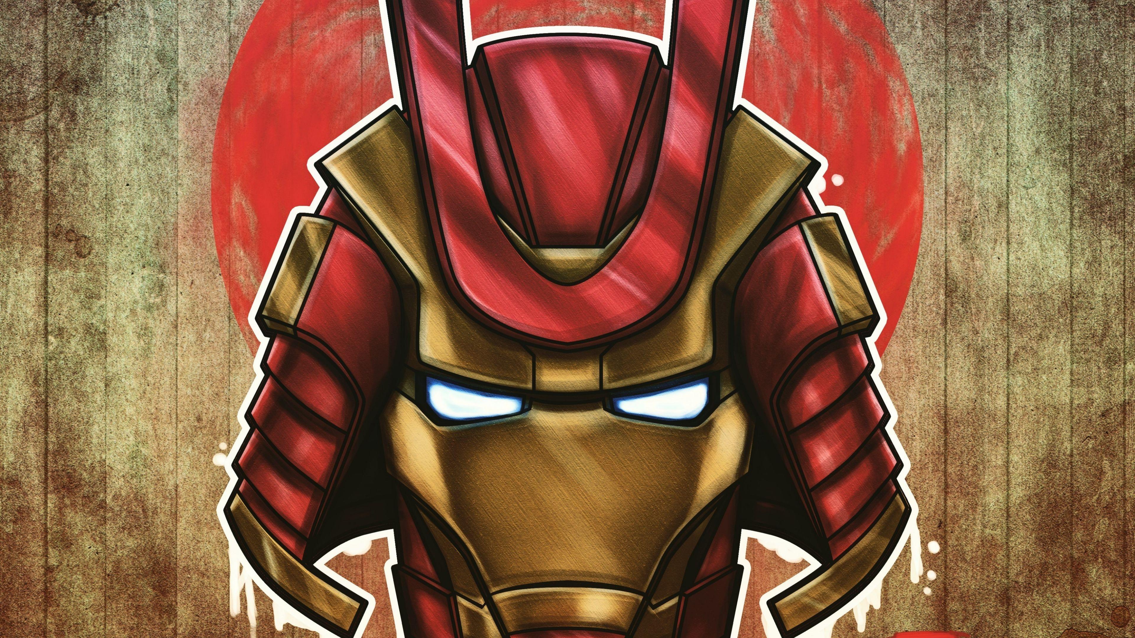3840x2160 Desktop Wallpaper Marvel, Samurai, Iron Man, Art, 4k, HD Image, Picture, Background, 48de5b