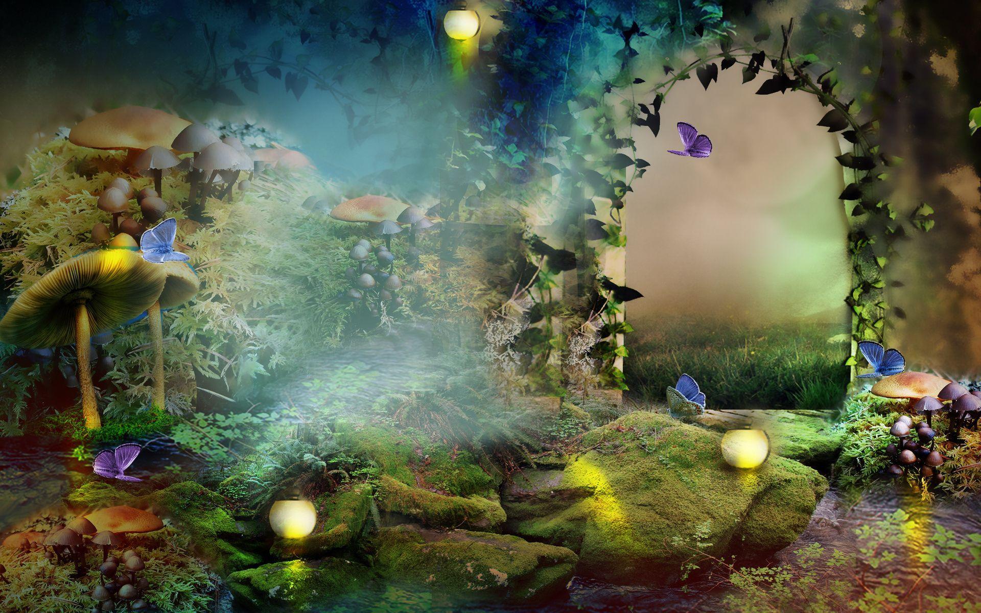 1920x1200 The enchanted forest Widescreen Fantasy Wallpaper. Fantasy background, Enchanted forest, Fantasy