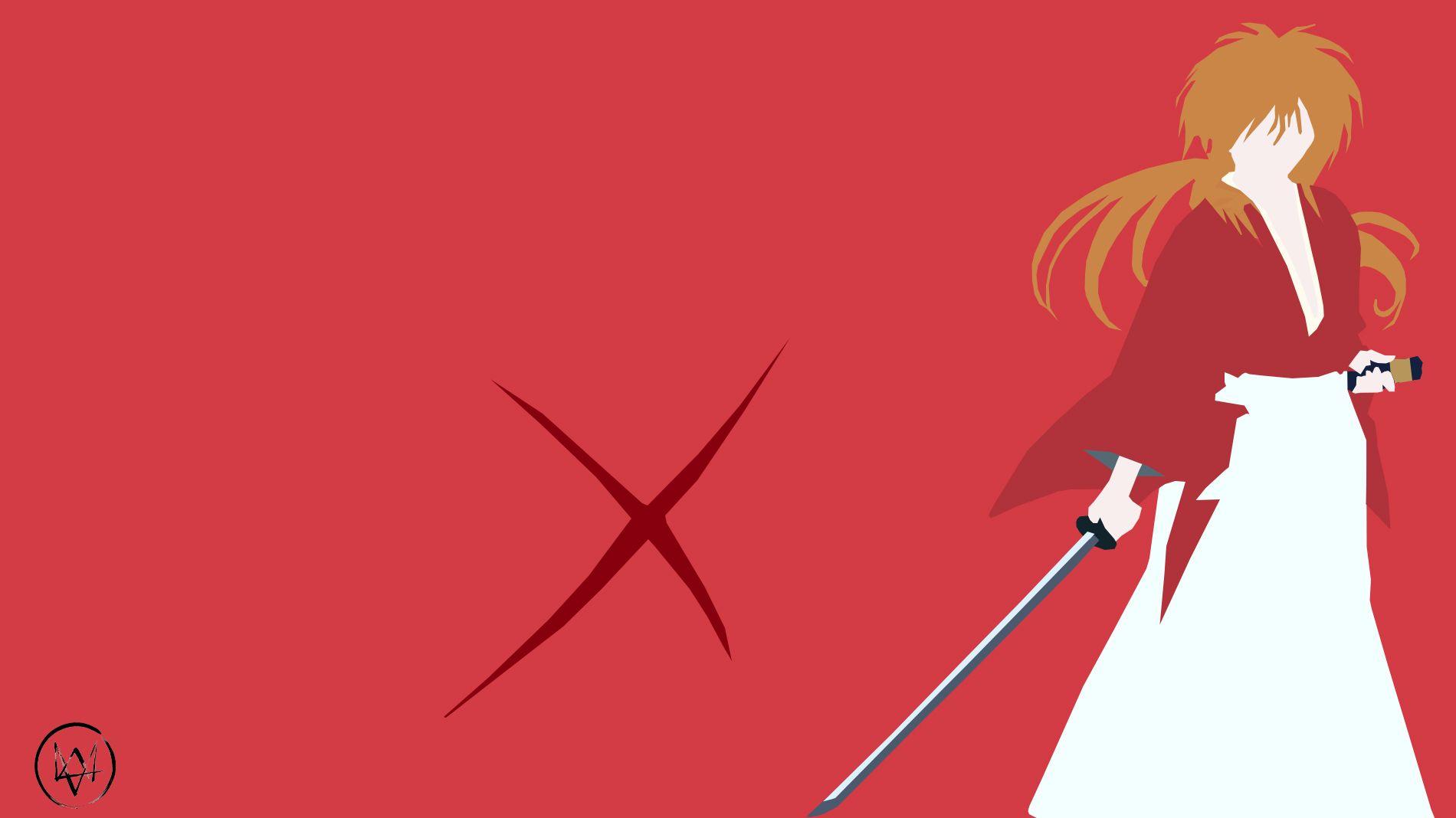 1900x1068 himura_kenshin__samurai_x__minimalist_by_lucifer012- (1900×1068). Samurai, Manga anime, Rurouni kenshin