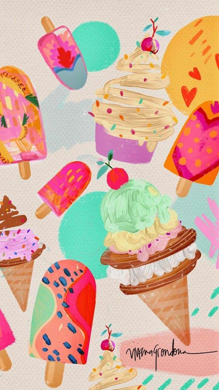 720x1280 Cakes and dessert background, with pop of colour. Cute patterns wallpaper, Pop art drawing, Pattern wallpaper