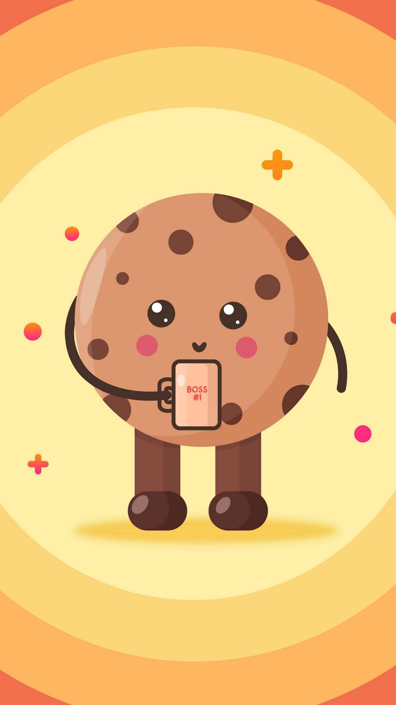 1350x2400 Download wallpaper 1350x2400 cookies, mug, boss, art, vector iphone 8+/7+/6s+/for parallax HD background