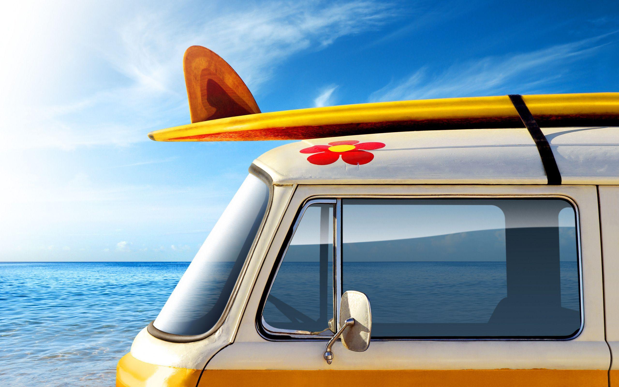 2560x1600 Surfboard Wallpaper Desktop Summer Mood Car HD Wallpaper/ /surfboard Wallpaper. Surfing wallpaper, Vintage surf, Surfing