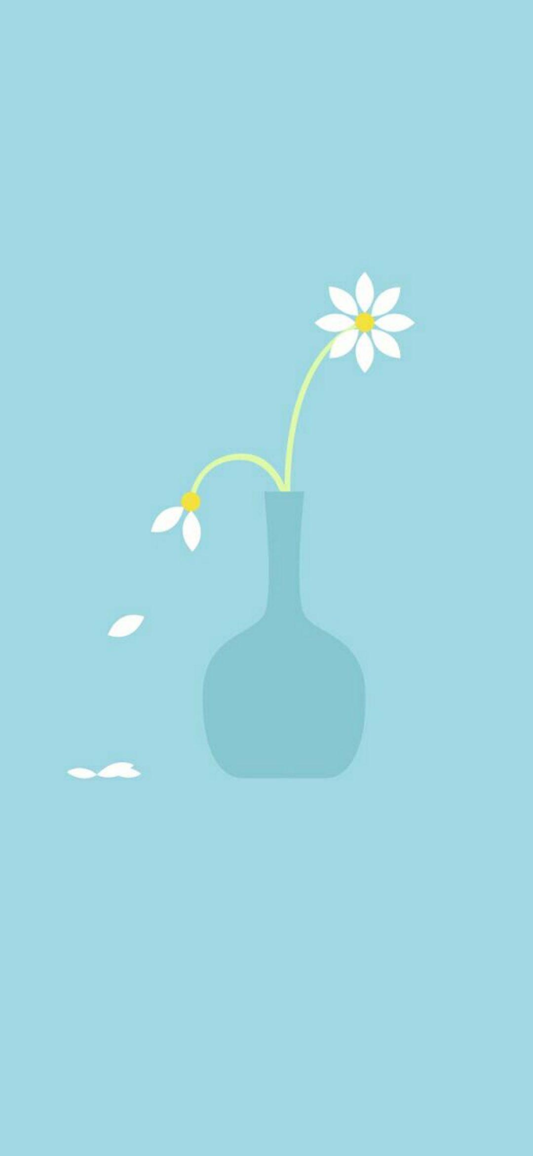 1080x2340 Minimal Floral Wallpaper