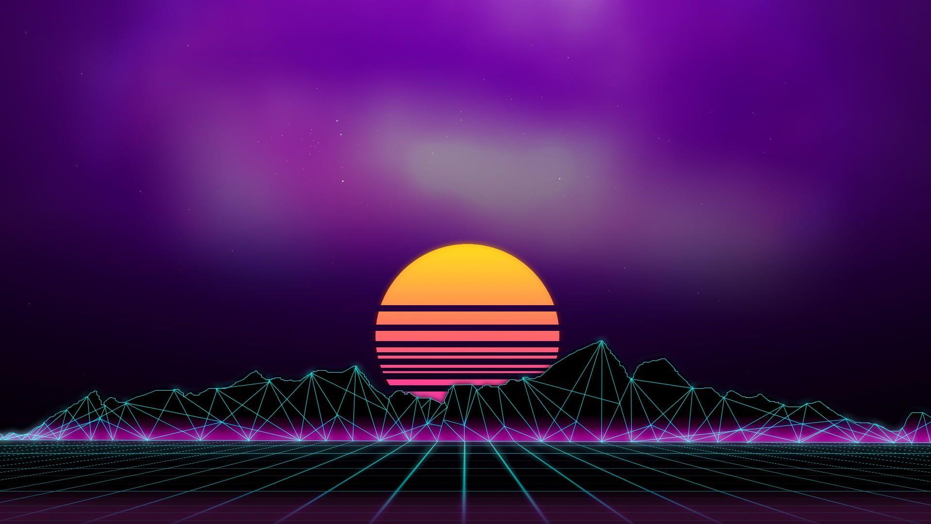 1920x1080 Music, Background, 80s wallpaper, Neon, 80's, Synth, Retrowave, Synthwave. Synthwave, Waves wallpaper, Background