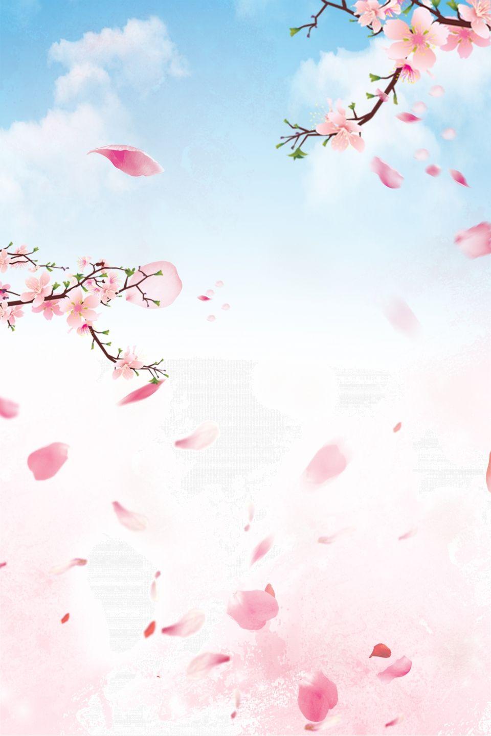 960x1440 Pink Romantic Aesthetic Illustration Peach Blossom Festival Poster Background Free Download, Peach Blossom, Peach Blossom Festival, Sansheng Sanshi Sansheng Iii Shili Peach Blossom Background Image for Free Download
