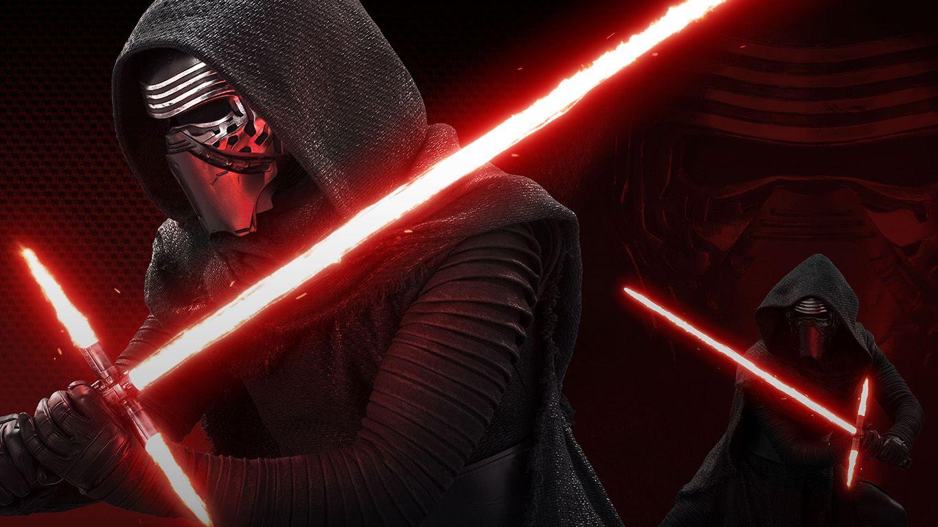1366x768 Starwars Kylo Ren Dark Red Lightsaber Art Illustration Wallpaper