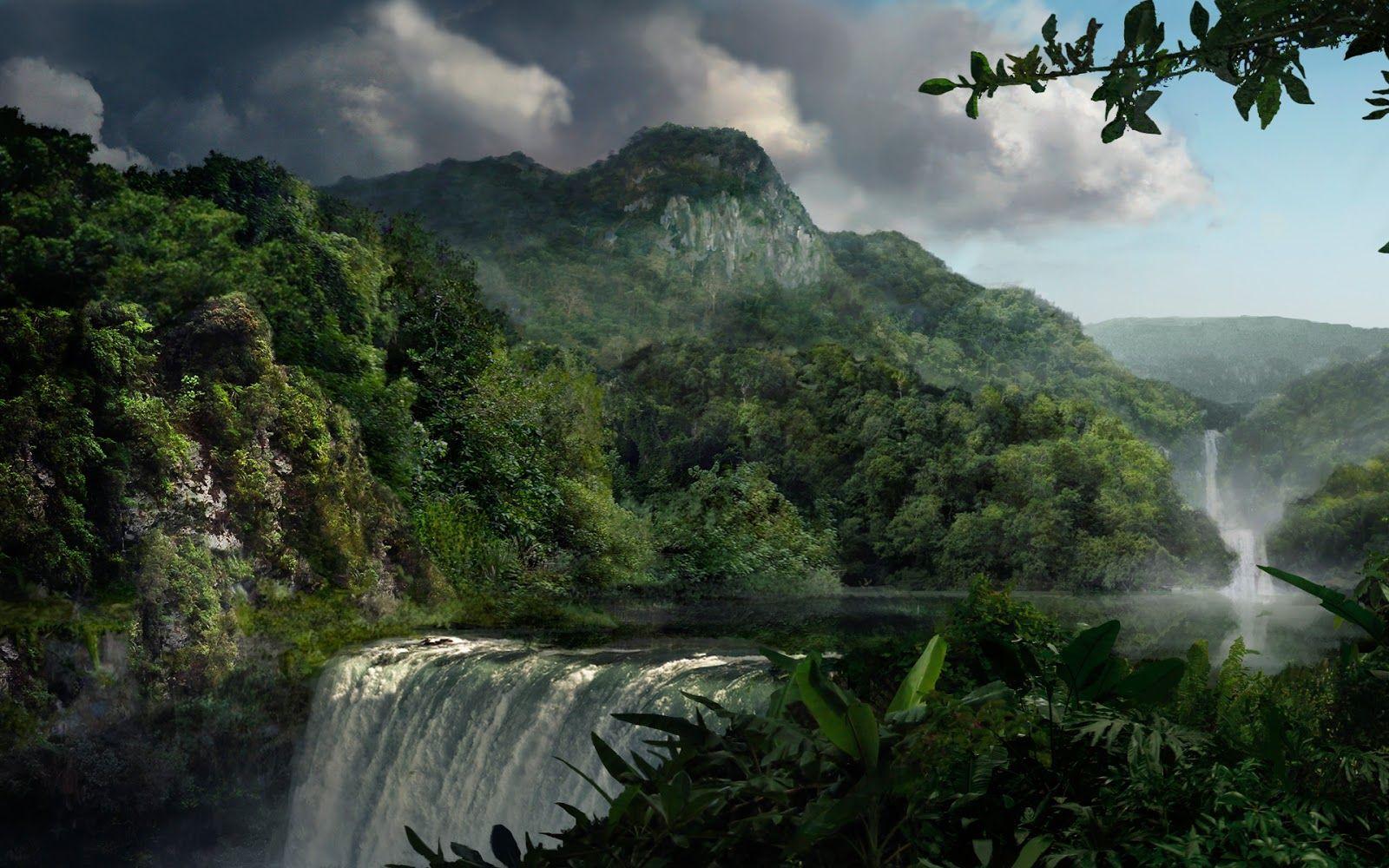 1600x1000 Tropical Waterfall HD Wallpaper