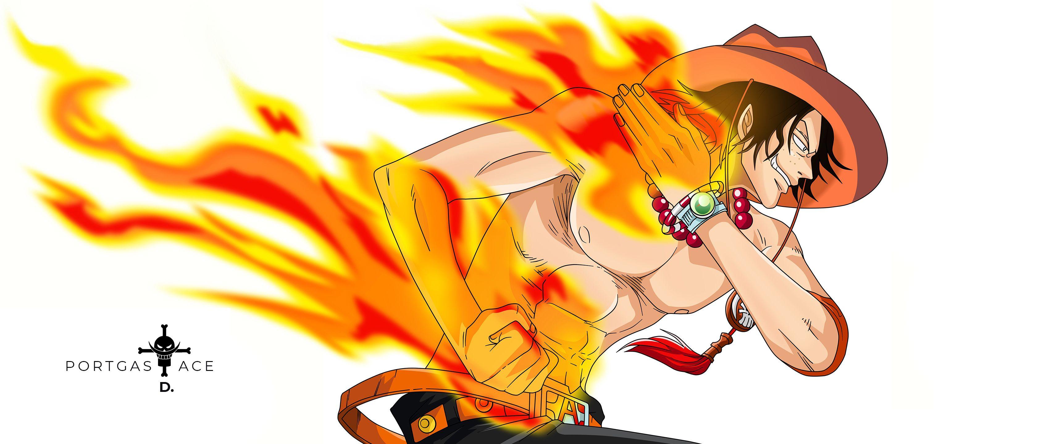 3440x1440 Portgas D. Ace, One Piece, Monkey D. Luffy, Thousand Sunny, animation, manga, animex1440 Wallpaper