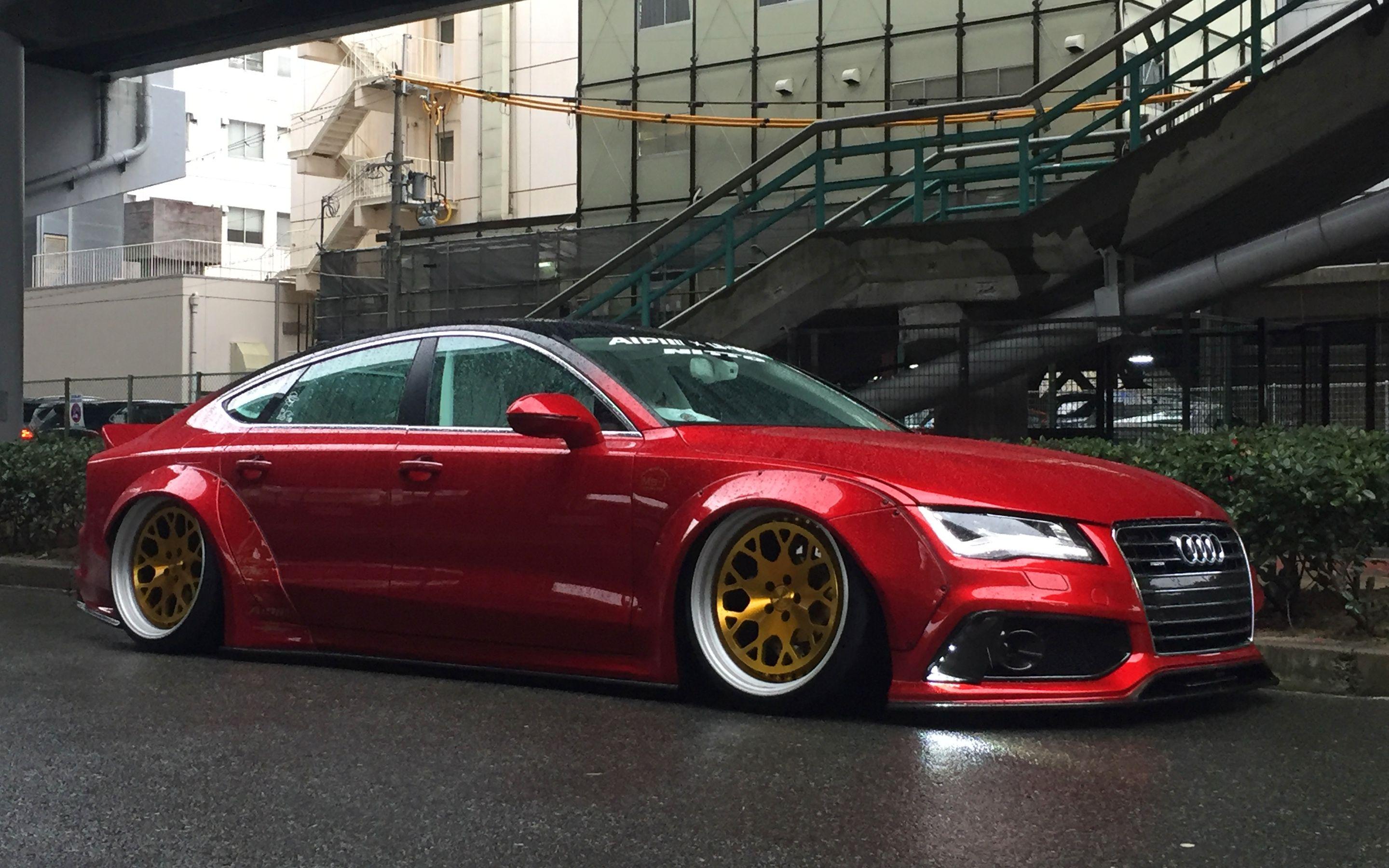 2880x1800 Download Wallpaper Audi A RSRversion, NEWING Inc Alpil, Red A Tuning A Sports Sedan, German Cars, Gold Wheels, Audi For Desktop With Resolution 2880x1800. High Quality HD Picture Wallpaper