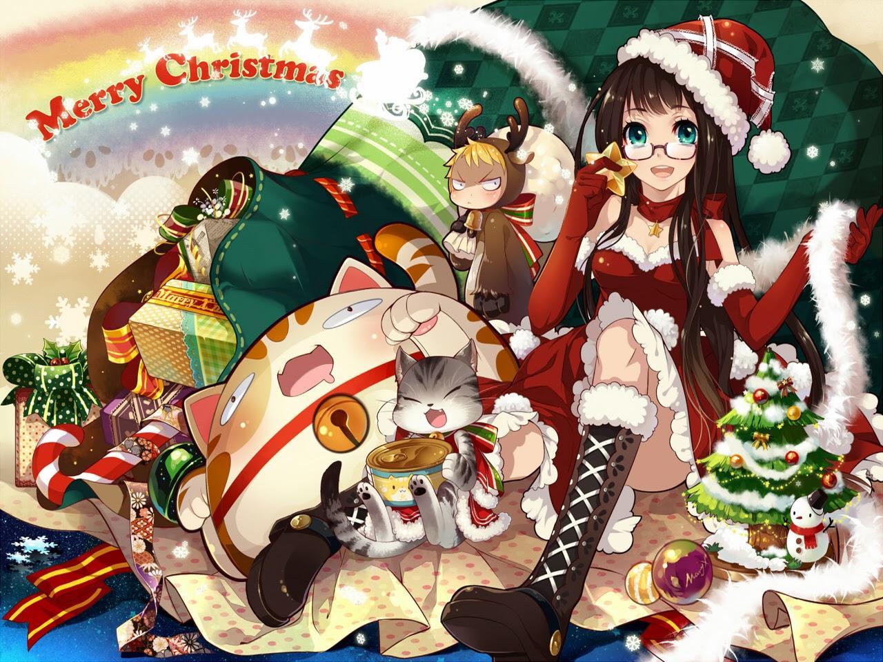 1280x960 Anime Merry Christmas Wallpaper