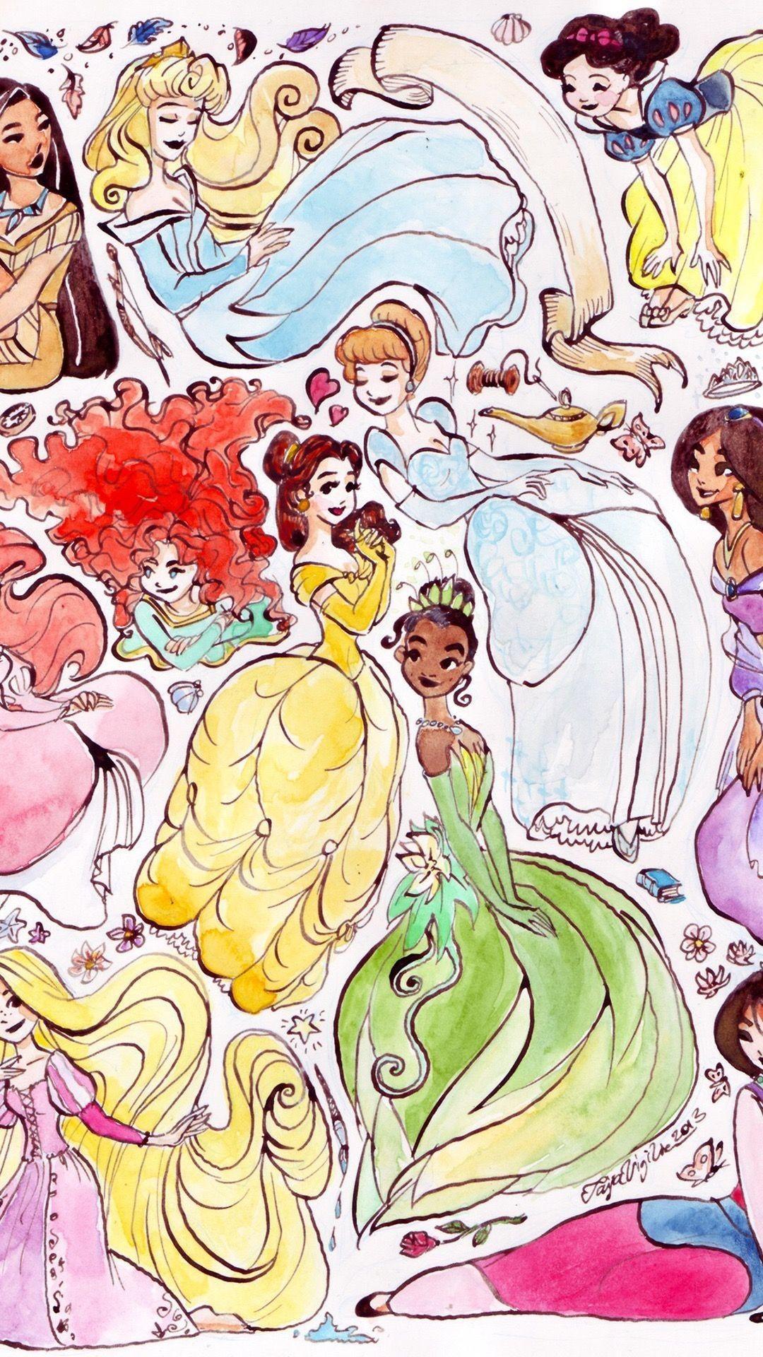 1080x1920 iPhone 11 Disney Princess Wallpaper