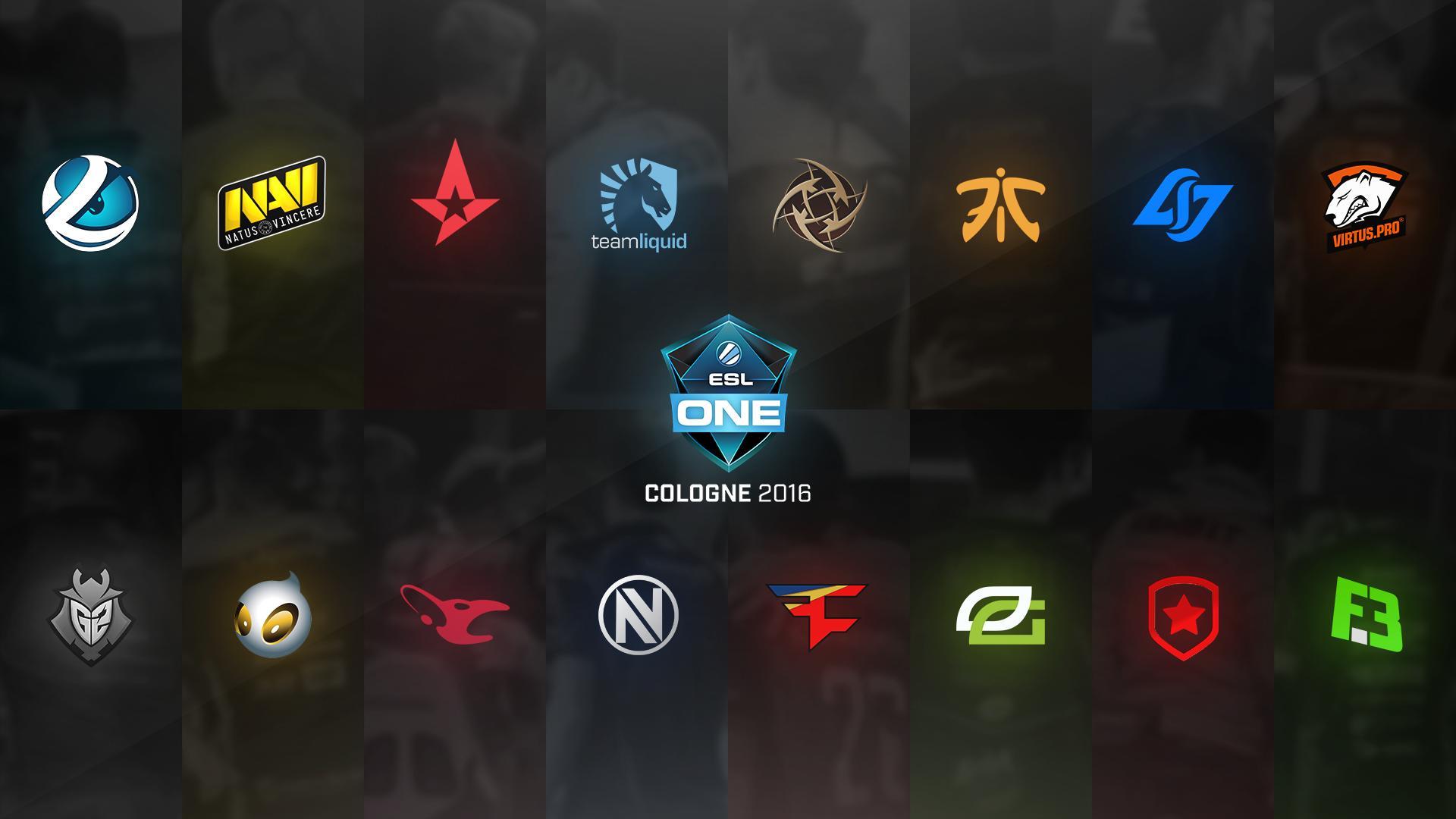 1920x1080 ESL One Cologne 2016 Team Logos Wallpaper