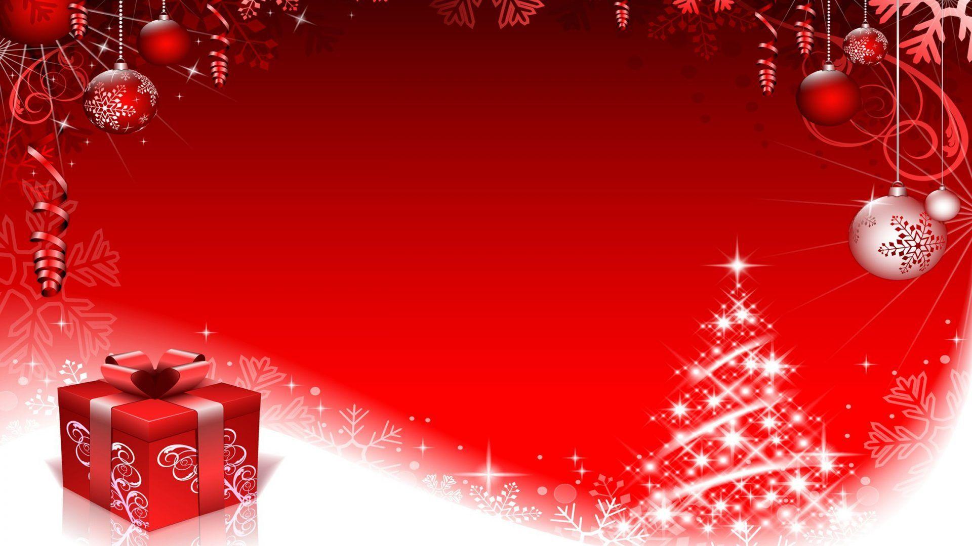 1920x1080 Red Christmas Decorations With Snowflakes Background Image 2560x1600 :