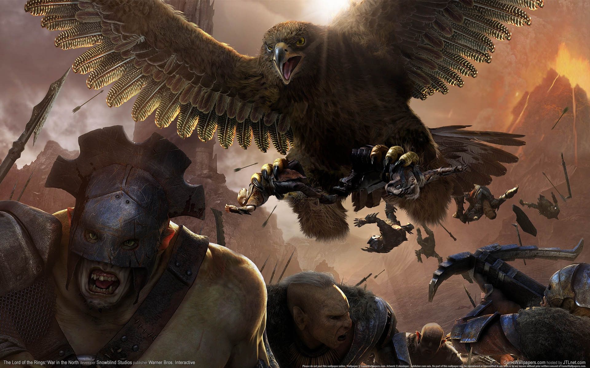 1920x1200 Wallpaper eagle, horror, The Lord of the Rings, War In The North for mobile and desktop, section игры, resolution 1920x1200