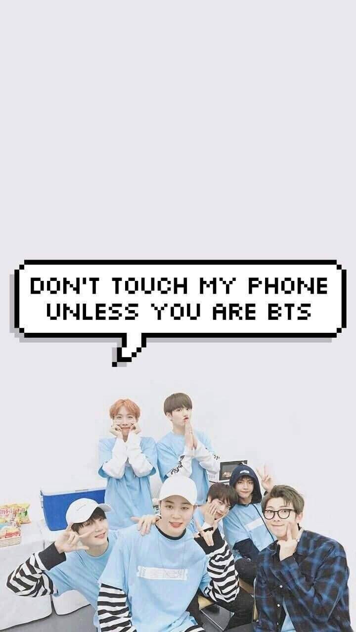 720x1278 Download BTS Lockscreen Don't Touch My Phone Wallpaper