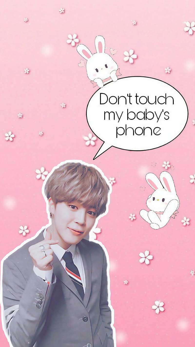800x1422 Bts Jimin Phone, Pink Background, dont touch my phone, kpop, korean singer, HD phone wallpaper